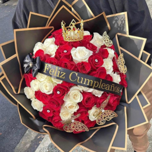 Bouquet of 3 Dozen Roses With Personalized Ribbon ( 008 )