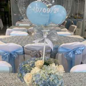 Mix Flower Box With Personalized Bubble Balloon ( 0024 )