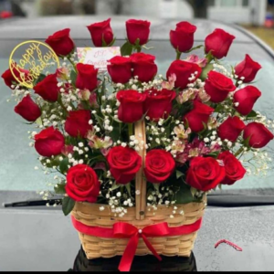 2 Dozen Roses Basket ( 0017 )